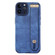 iPhone 14 Pro Wrist Strap TPU Leather Phone Case - Blue