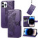 iPhone 14 Pro Butterfly Embossing Leather Case - Dark Purple