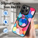 iPhone 14 Pro Colored Drawing Leather Back Cover Magsafe Phone Case - Rhombus Mandala