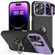 iPhone 14 Pro Sliding Camshield Armor Phone Case with Ring Holder - Purple Black