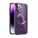 iPhone 14 Pro CD Texture Plating TPU MagSafe Phone Case with Lens Film - Dark Purple