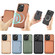 iPhone 14 Pro Carbon Fiber Leather Card Magsafe Magnetic Phone Case - Khaki