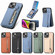 iPhone 14 Pro Carbon Fiber Vertical Flip Zipper Phone Case - Khaki