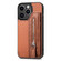 iPhone 14 Pro Carbon Fiber Horizontal Flip Zipper Wallet Phone Case - Brown