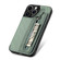 iPhone 14 Pro Carbon Fiber Horizontal Flip Zipper Wallet Phone Case - Green