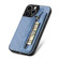 iPhone 14 Pro Carbon Fiber Horizontal Flip Zipper Wallet Phone Case - Blue