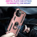 iPhone 14 Pro Shockproof TPU + PC Ring Holder Phone Case  - Rose Gold