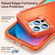 iPhone 14 Pro 3 in 1 Rugged Holder Phone Case  - Transparent + Orange