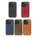 iPhone 14 Pro Accurate Hole Two-color Calf Texture Shockproof Phone Case  - Black