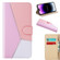 iPhone 14 Pro Tricolor Stitching Flip Leather Phone Case  - Pink