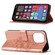 iPhone 14 Pro Embossed Butterfly Leather Phone Case  - Rose Gold