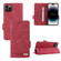 iPhone 14 Pro Magnetic Clasp Leather Phone Case - Red
