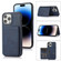 iPhone 14 Pro Calf Texture Magnetic Card Bag Case - Blue