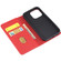 iPhone 14 Pro Magnetism Skin Feel Card Holder Leather Phone Case - Red