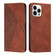 iPhone 14 Pro Diamond Pattern Splicing Skin Feel Magnetic Phone Case - Brown