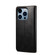 iPhone 14 Pro Simple Wax Crazy Horse Texture Horizontal Flip Leather Case - Black