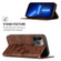 iPhone 14 Pro Football Texture Magnetic Leather Flip Phone Case - Brown