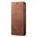 iPhone 14 Pro Max Denim Texture Casual Style Leather Phone Case - Brown