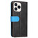 iPhone 14 Pro Stitching-color Leather Phone Case - Blue