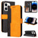 iPhone 14 Pro Stitching-color Leather Phone Case - Orange