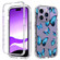 iPhone 14 Pro Transparent Painted Phone Case - Blue Butterflies