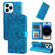 iPhone 14 Pro Embossed Sunflower Leather Phone Case - Blue