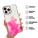 iPhone 14 Pro Gold Halo Marble Pattern Phone Case - Pink
