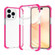 iPhone 14 Pro Acrylic Four Corners Shockproof Phone Case  - Transparent Rose Red