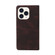 iPhone 14 Pro Simple Suction Closure Horizontal Flip Leather Case - Brown
