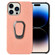 iPhone 14 Pro Ring Holder Honeycomb PU Phone Case - Pink