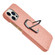 iPhone 14 Pro Ring Holder Honeycomb PU Phone Case - Pink