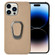 iPhone 14 Pro Ring Holder Honeycomb PU Phone Case - Coffee