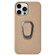 iPhone 14 Pro Ring Holder Honeycomb PU Phone Case - Coffee