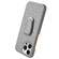 iPhone 14 Pro Ring Holder Honeycomb PU Phone Case - Grey