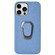 iPhone 14 Pro Ring Holder Honeycomb PU Phone Case - Wathet