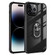 iPhone 14 Pro Transparent TPU + Acrylic Ring Holder Phone Case  - Black Silver