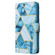 iPhone 14 Pro Marble Bronzing Stitching Horizontal Flip PU Leather Case - Blue