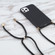 iPhone 14 Pro Wheat Straw Material + TPU Shockproof Phone Case with Neck Lanyard - Black