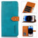 iPhone 14 Pro KHAZNEH Dual-color Cowhide Texture Flip Leather Phone Case  - Blue