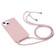 iPhone 14 Pro Candy Colors TPU Protective Phone Case with Lanyard - Rose Gold