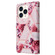 iPhone 14 Pro Marble Bronzing Stitching Horizontal Flip PU Leather Case - Rose Gold