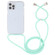 iPhone 14 Pro Transparent Acrylic Airbag Shockproof Phone Protective Case with Lanyard - Mint Green