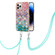 iPhone 14 Pro Electroplating Pattern IMD TPU Shockproof Case with Neck Lanyard - Colorful Scales