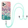 iPhone 14 Pro Electroplating Pattern IMD TPU Shockproof Case with Neck Lanyard - Colorful Scales
