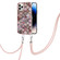 iPhone 14 Pro Electroplating Pattern IMD TPU Shockproof Case with Neck Lanyard - Pink Scales