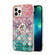 iPhone 14 Pro Electroplating Pattern IMD TPU Shockproof Case with Rhinestone Ring Holder - Colorful Scales