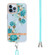 iPhone 14 Pro Flowers and Plants Series IMD TPU Phone Case with Lanyard - Blue Rose