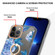 iPhone 14 Pro Ring IMD Flowers TPU Phone Case - Blue Peony