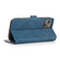 iPhone 14 Pro Retro Magnetic Closing Clasp Leather Case - Navy Blue