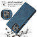 iPhone 14 Pro Retro Magnetic Closing Clasp Leather Case - Navy Blue